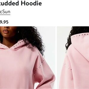PacSun Pink Studded Hooded Sweatshirt